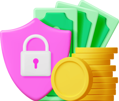 3D Money Cash with Padlock png