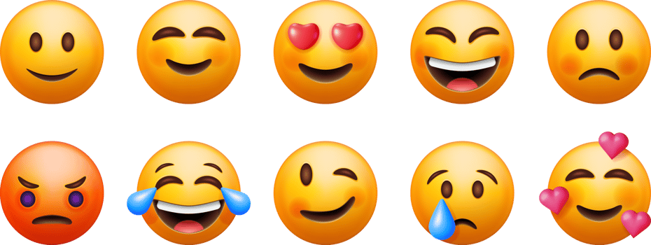 3D Set of Emoticons png