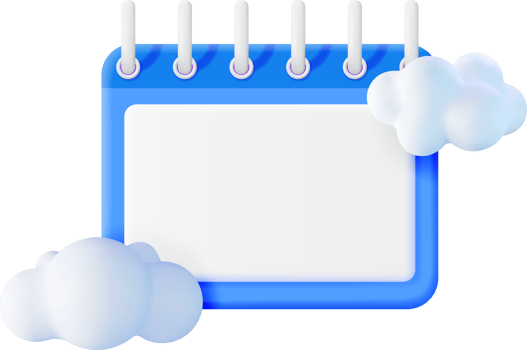 3D Paper Spiral Wall Calendar with Clouds png