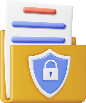 3D Document Folder with Padlock png