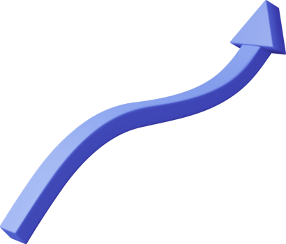 3D Growing Blue Arrow png