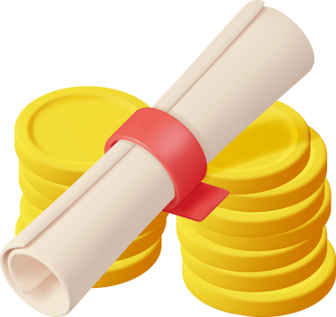 3D Certificate with Stamp and Money png