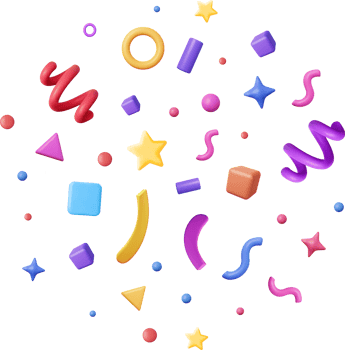 3D Party Confetti png