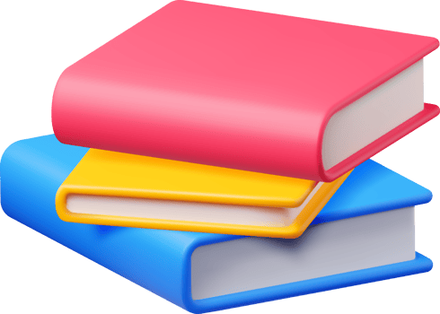 3D Stack of Closed Books png