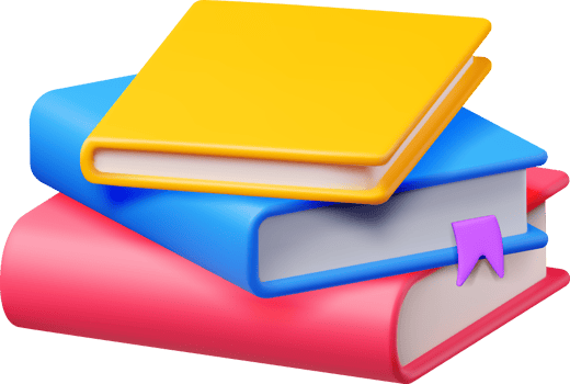 3D Stack of Closed Books png