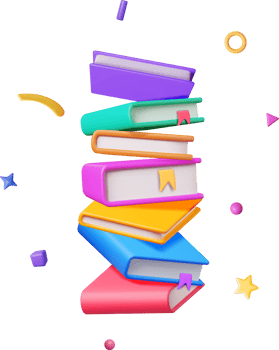 3D Stack of Falling Closed Books png