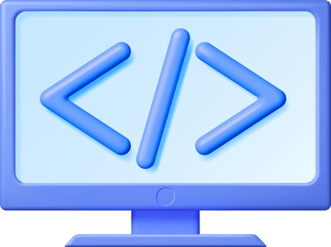 3d Code Icon on Computer png