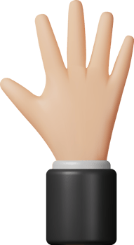 3D Hand Showing Five Fingers png