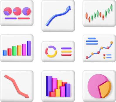 3D Set of Financial Reports png