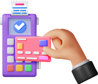 3D Payment Terminal in Hand png