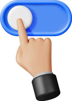 3D Hand and Switch Button png
