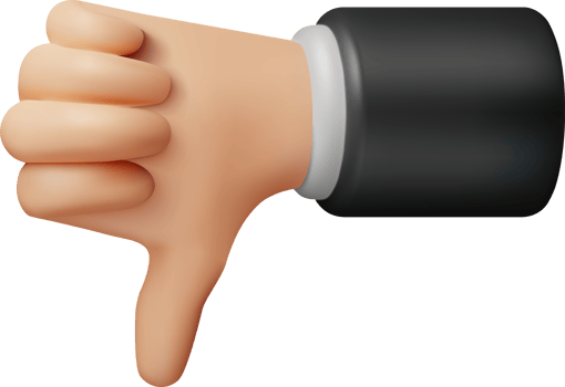 3D Thumbs Up and Thumbs Down Hands Gestures png