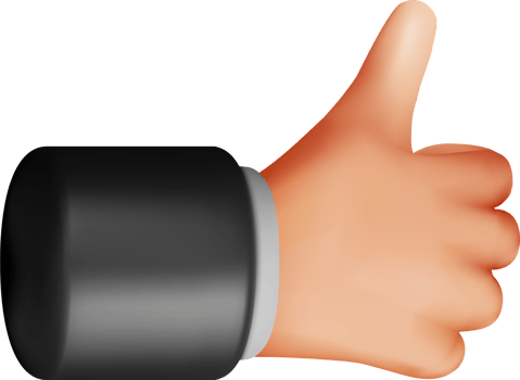 3D Thumbs Up and Thumbs Down Hands Gestures png
