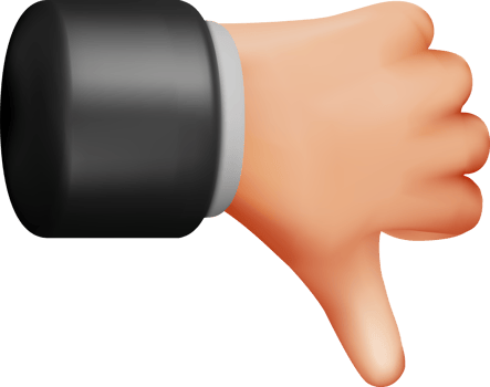 3D Thumbs Down Hand Gesture png
