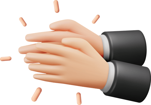 3D Human Hands Clapping png