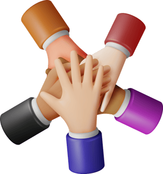 3D People Showing Unity with Their Hands Together png