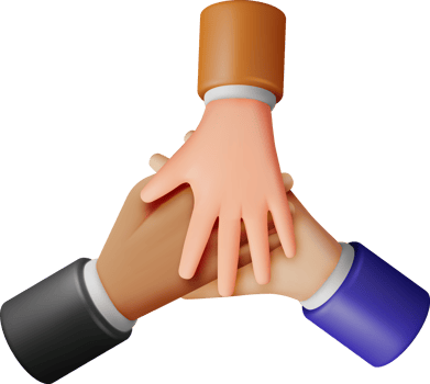 3D People Showing Unity with Their Hands Together png