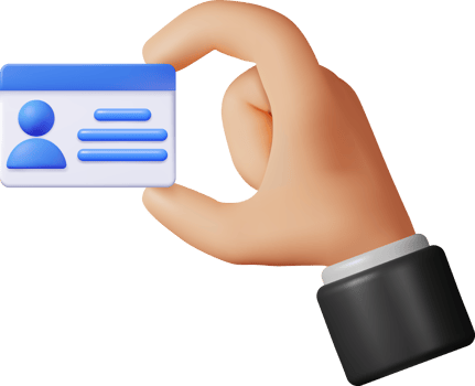 3D ID Card, Driver License or Plastic Card in Hand png
