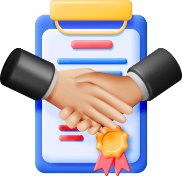3D Handshake Gesture with Contract Document. png