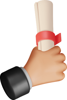 3D Diploma Paper Scroll in Hand png