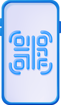 3d QR Code Icon on Smartphone. png
