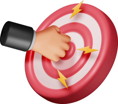 3D Target with Hand in Center Icon png