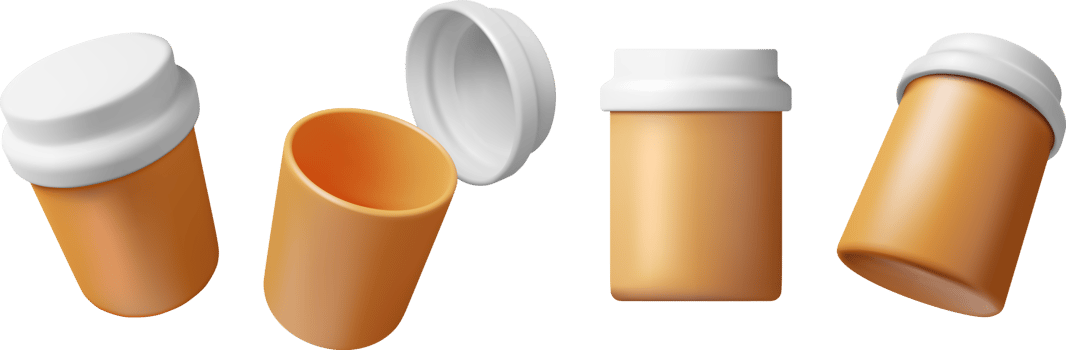 3D Plastic Pill Bottles png
