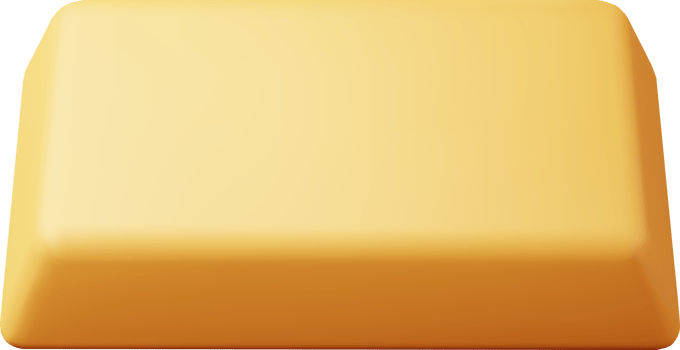 3D Golden Bar Brick png