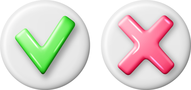 3D Right and Wrong Button png