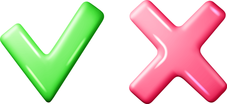 3D Right and Wrong Button png
