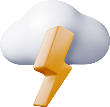 3D Cloud with Lightning Icon png