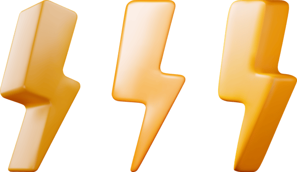 3D Lightning Sign from Different Angles Collection png