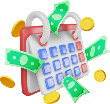 3D Calendar and Golden Coins png