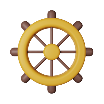 Ship Wheel 3D Icon Illustration png