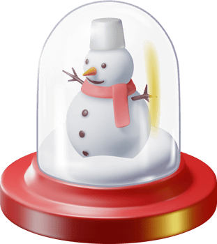 3D Glass Christmas Snow Globe png