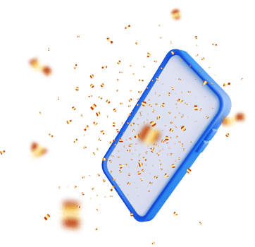 3D Party Confetti on Mobile Phone png