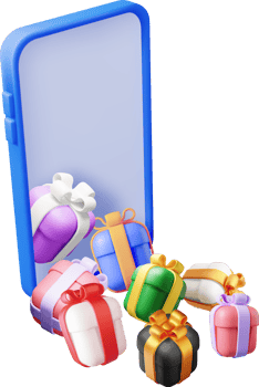 3D Gift Boxes in Smartphone png