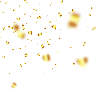 3D Party Gold Confetti png