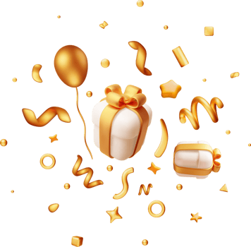 3D Party Gold Confetti png