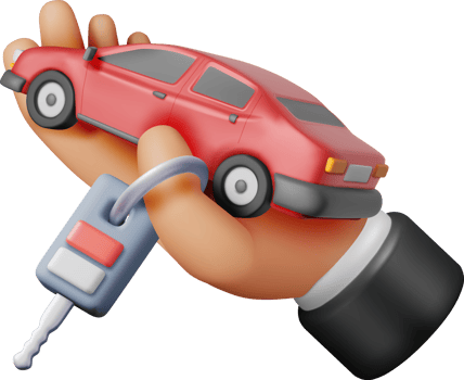 3D Car and Keys with Alarm in Hand. png