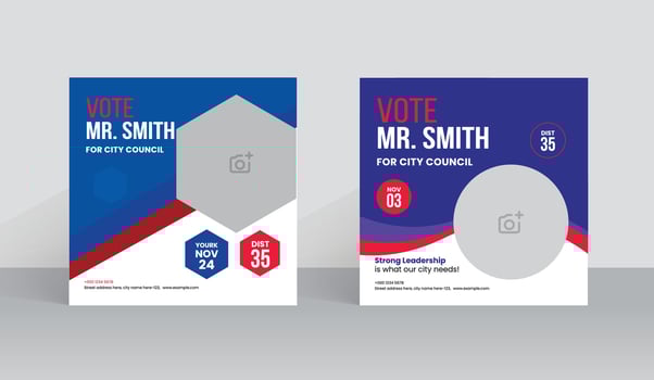 Election Social Media Post and square flyer and poster template vector