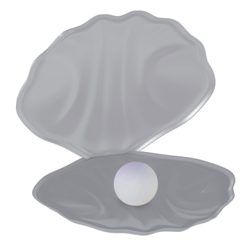 3d rendered seashell with pearl icon isolated png