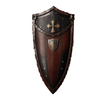 AI generated medieval shield isolated on transparent background png