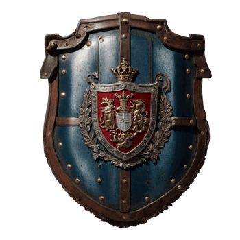AI generated medieval shield isolated on transparent background png