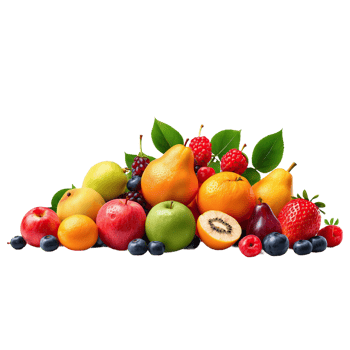 AI generated fresh assortment of fruits isolated on transparent background png