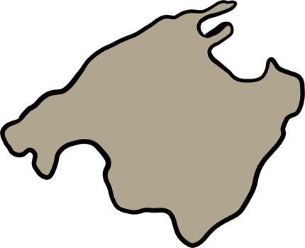 doodle freehand drawing of mallorca island map. png