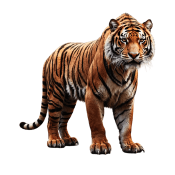 AI generated Lying tiger isolated on transparent background png