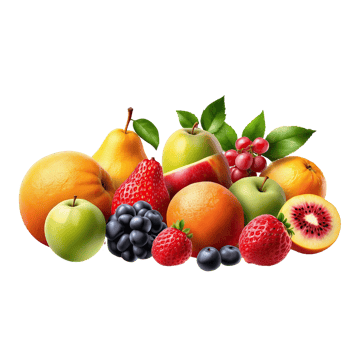 AI generated fresh assortment of fruits isolated on transparent background png