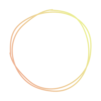 Hand drawn doodle golden circle frame on transparent background png