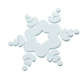 3d illustration of Christmas winter icon snowflake transparent. glossy surface. Happy New Year Decoration Holiday element for web design, greeting card png